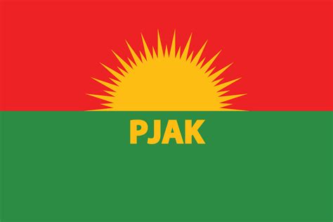 Flag of the Kurdistan Free Life Party, a democratic confederalist ...