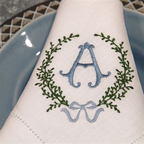 Monogrammed Linen Napkins - Etsy