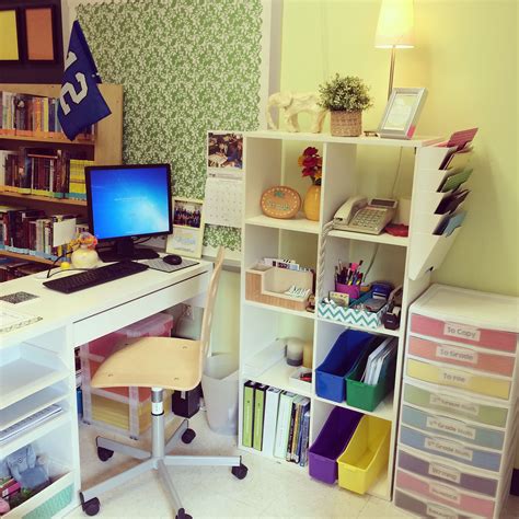 Teacher desk organization! | Classroom design, 5th grade classroom, Teacher desk