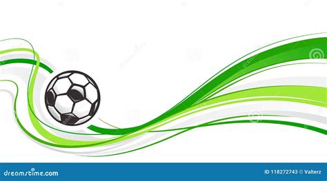 Soccer Abstract Background with Ball and Green Waves. Abstract Wave Football Element for Design ...