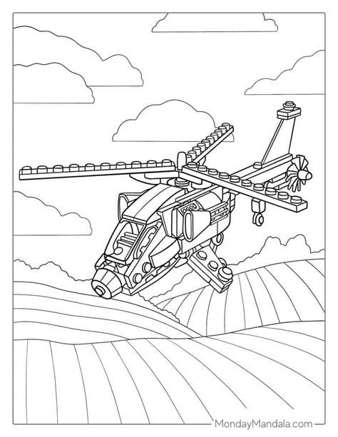 Lego Police Helicopter Coloring Page