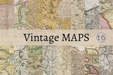 Vintage MAPS, Old Maps Digital Paper Graphic by Jada Boutique Design ...