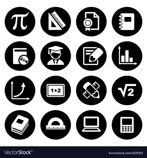 Mathematics icons set Royalty Free Vector Image