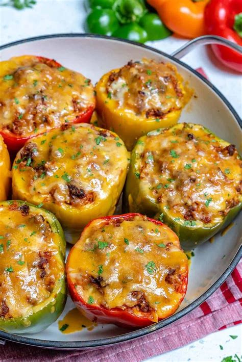 Easy Stuffed Bell Peppers with Ground Beef and Rice | Recipe | Stuffed peppers, Easy stuffed ...