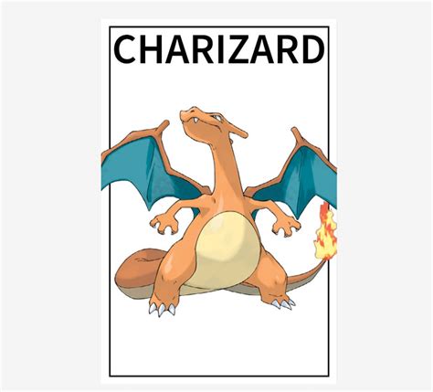 Charizard Poster Charizard Wall Art - Etsy