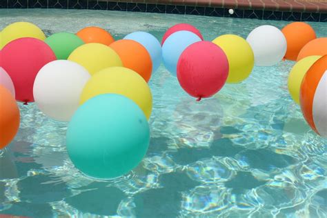 Balloons in the pool! | Pool party decorations, Pool party kids, Pool party games