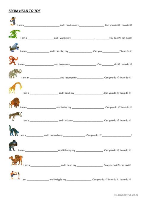 From Head to Toe Worksheet: English ESL worksheets pdf & doc