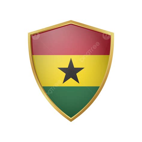 Ghana Flag Clipart Hd PNG, Ghana Flag Vector With Gold Shield Frame ...
