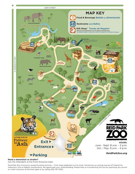 Reid Park Zoo Map (2024 - 2021) | ThemeParkBrochures.net