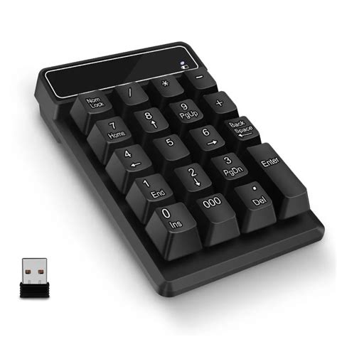 Numeric Keypad, 2.4G Wireless USB Number Pad Keyboard Waterproof 19 ...