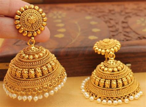 Buy BEAUTIFUL ANTIQUE DESIGNER BIG JHUMKKA Online