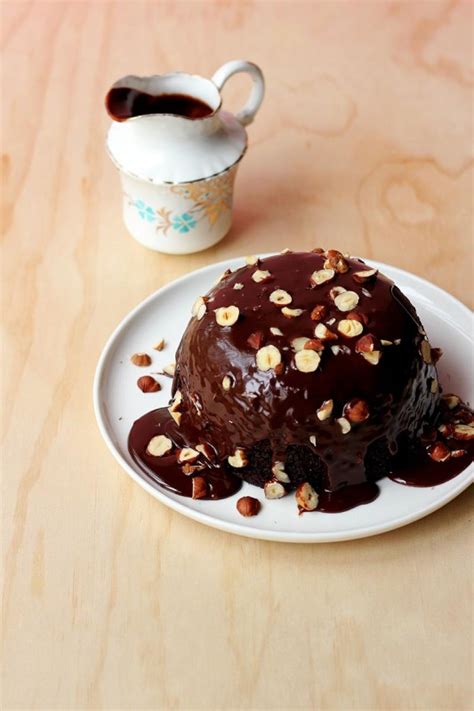 Steamed Chocolate Pudding with Choc-Hazelnut Sauce | The Sugar Hit