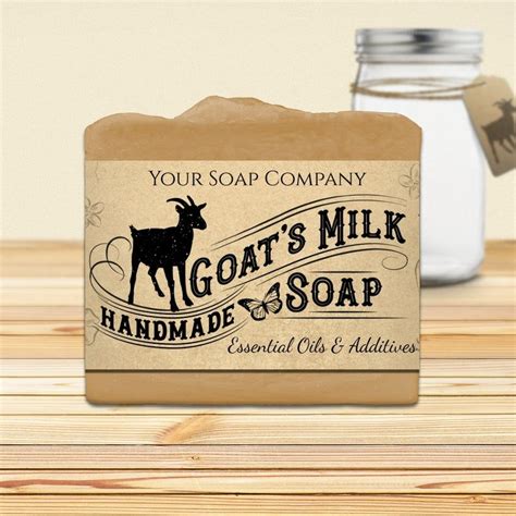 Goat's Milk Handmade Soap Label on Kraft Paper Soap - Etsy