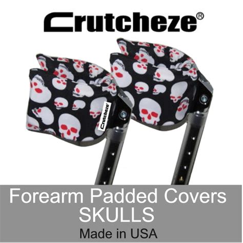 Crutcheze Skulls Forearm Crutch Arm Cuff Covers with Cushions