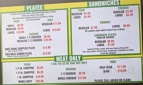 Menu for Hook's BBQ in Troy, AL | Sirved