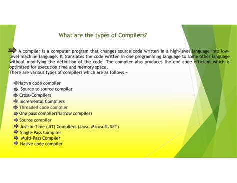 Compiler design 2 - read - What are the types of Compilers? A compiler is a computer program ...