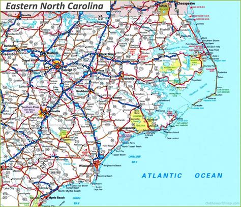 Eastern North Carolina Road Map