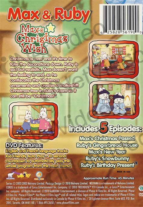 Max and Ruby - Max's Christmas Wish on DVD Movie