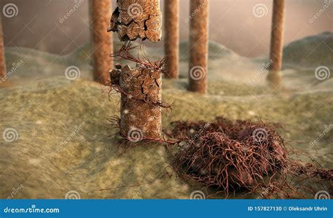 Hair, Fungus, Skin Under Microscope Stock Illustration - Illustration ...