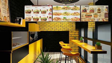 Burger Shop Design | Cafe interior design, Small restaurant design, Small cafe design