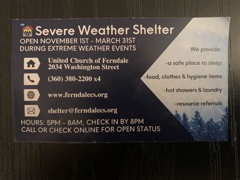 Severe Weather Shelter in Ferndale - Mountain View