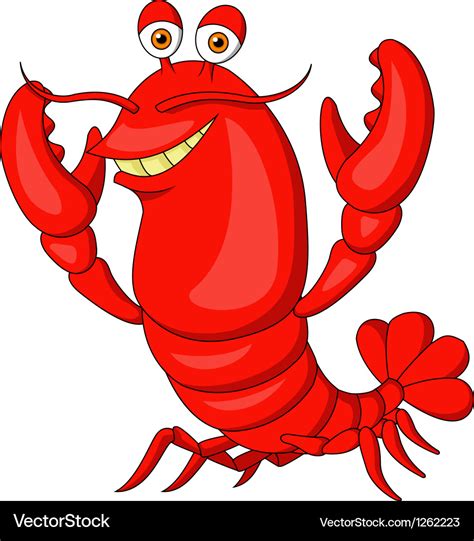 Cute lobster cartoon Royalty Free Vector Image