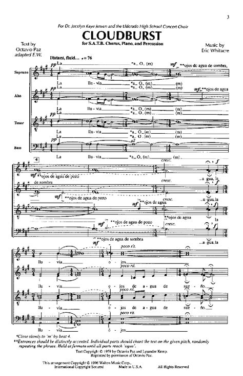 CLOUDBURST - ERIC WHITACRE IN PDF