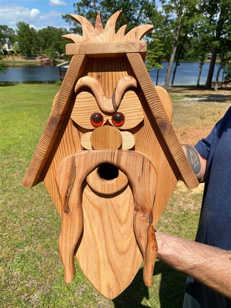 Bearded man birdhouse cedar birdhouse wood birdhouse | Etsy