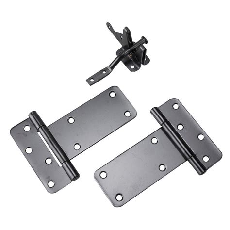 Richelieu Hardware Black Gate Kit or Rectangular Hinge and Latch-9410FBR - The Home Depot