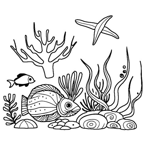 Marine Life Coloring Page · Creative Fabrica