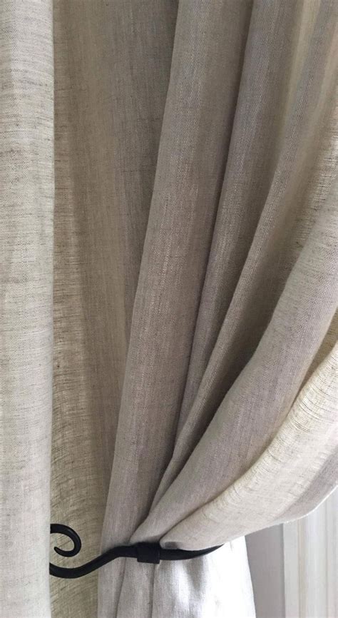 100% Natural Linen Window Curtains Drapes Voile Panels for - Etsy | Linen curtains living room ...