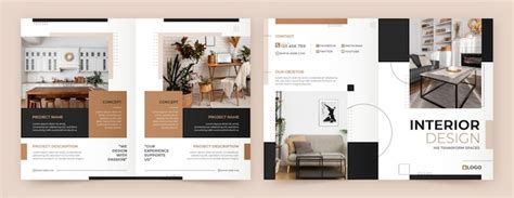 Free Vector | Flat minimal interior design brochure template