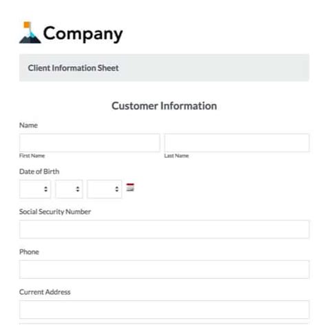 Client Information Form Template | Formstack