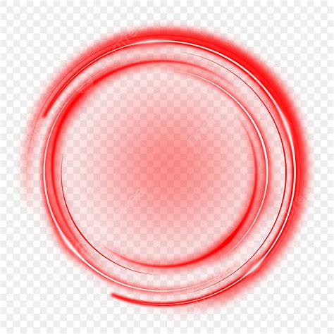 Illuminated Lights White Transparent, Abstract Neon Light Red Circle ...