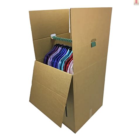 6 Wardrobe Moving Boxes - 24" x 24" x 40" Clothes Packing w/ Hanging ...