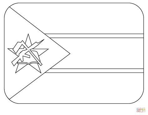 Flag of Mozambique Emoji coloring page | Free Printable Coloring Pages