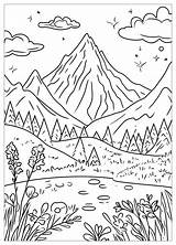 Mountain Coloring Pages  Explore Natures Beauty With Color CrayonAZCom sketch template