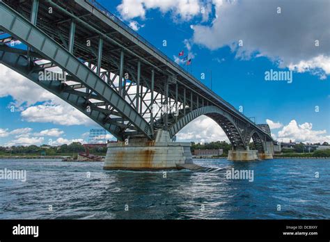 Peace Bridge over the Niagara River from Fort Erie Canada to BUffalo New York, United States ...