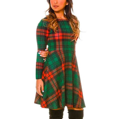 women-a-line-classic-christmas-plaid-dresses-with-sleeves-2 – Apricus Fashion – Premiere Women's ...