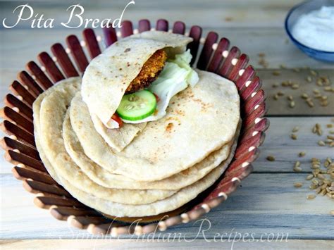 Homemade Whole Wheat Pita Bread Recipe | Simple Indian Recipes