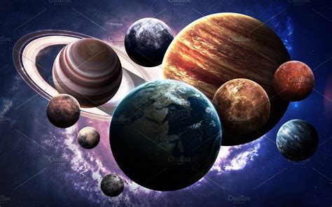 High resolution images presents planets of the solar system. This image elements furnished by ...