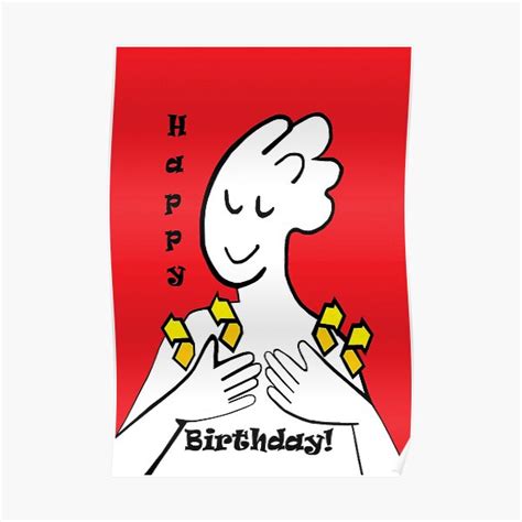 "ASL Happy Birthday!" Poster for Sale by EloiseArt | Redbubble