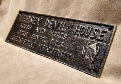 Jersey Devil House cast iron plaque ~ Leeds Point New Jersey Pine ...