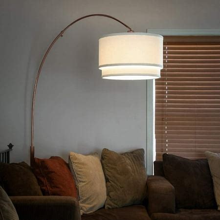 Brightech Mason Arc Floor Lamp with Hanging Drum Shade & LED Light Bulb, Bronze | Walmart Canada