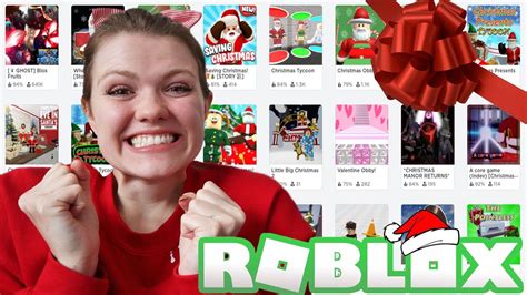 Playing Christmas Roblox Games! - YouTube