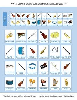 Music with Mrs. Dennis: Guess Who: Music Instruments