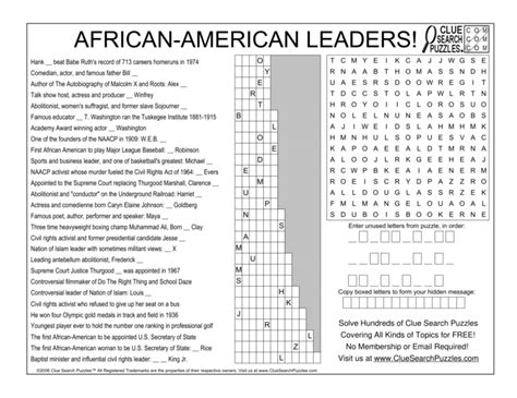 AFRICAN-AMERICAN WOMEN TRIVIA QUIZ – Clue Search Puzzles