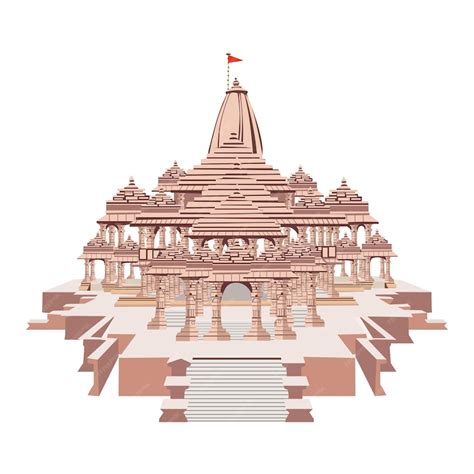 Premium Vector | Ram mandir in ayodhya temple plan design