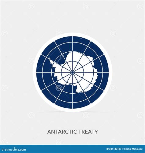 Antarctic Treaty Round Flag Icon with Shadow Stock Vector ...