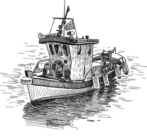 Drawing Fishing Boat Coloring Pages | Boat drawing, Sailboat drawing ...